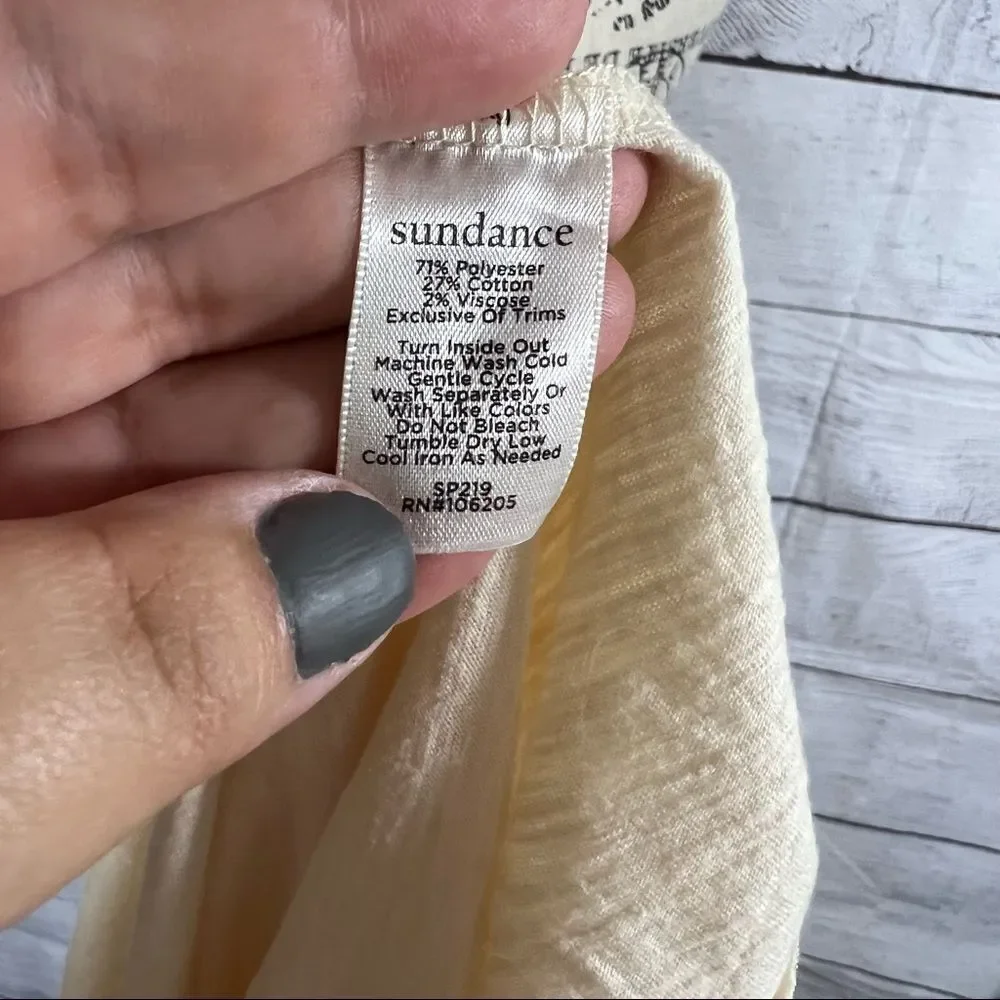 Sundance Smocked Top Ivory Cream size Small